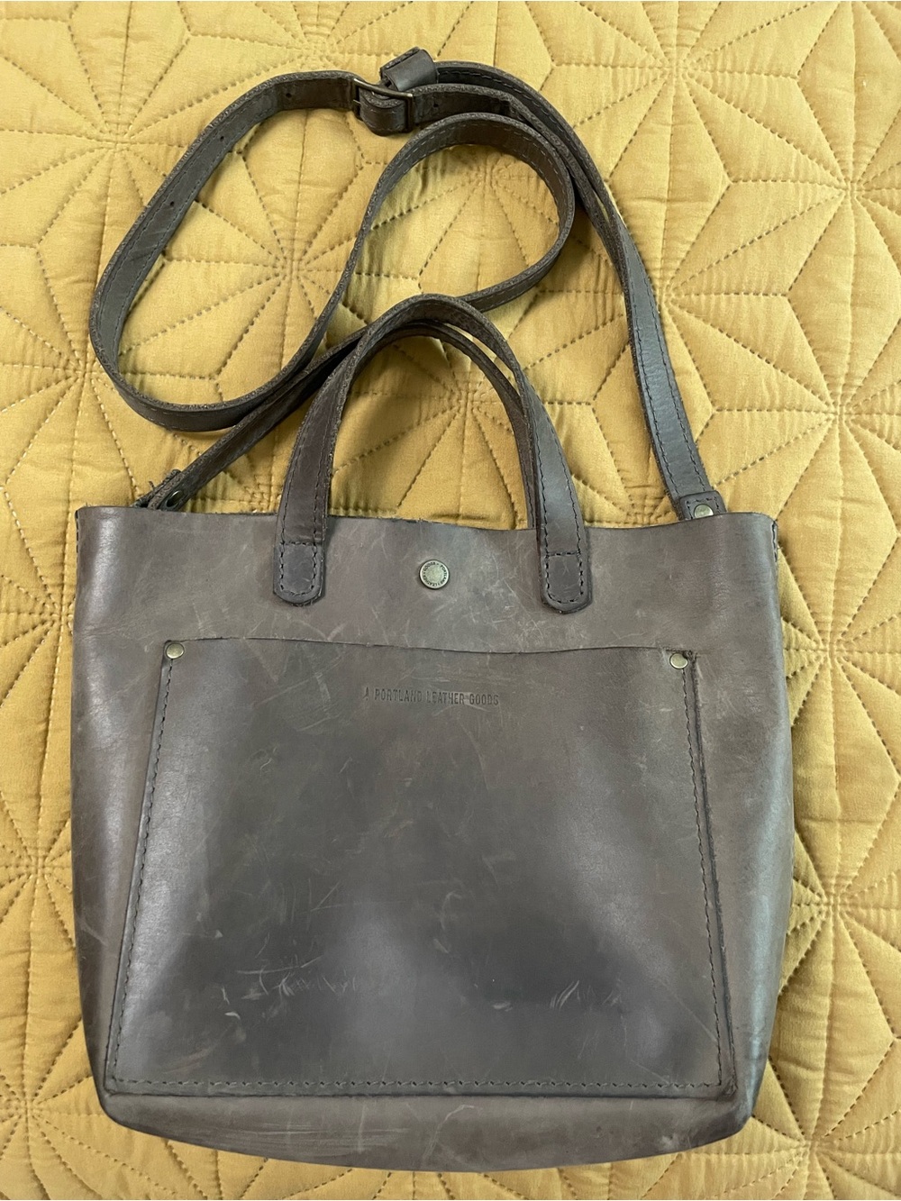 Portland Leather Goods Mini Crossbody “Groupie Gray”